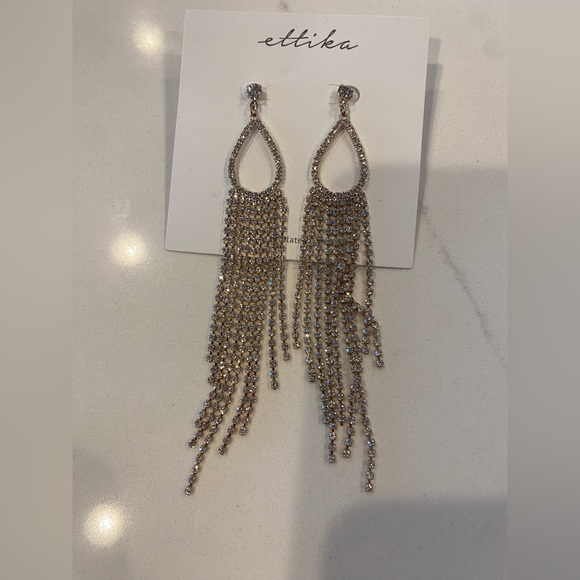ettika Jewelry - Long rhinestone earrings